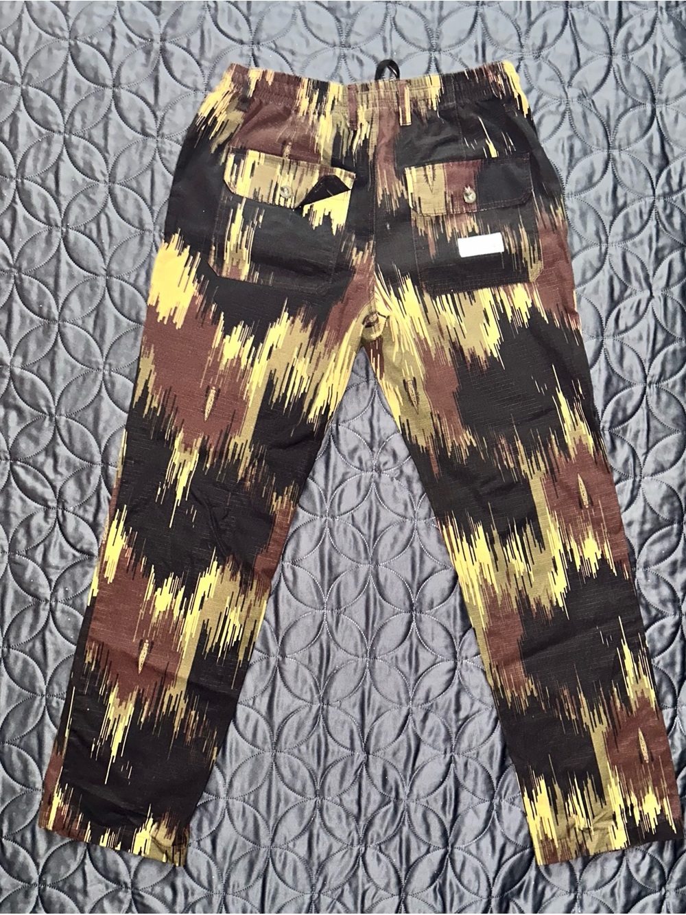 Icecream Yellow & Brown Ripstop Drawstring Pants - Picture 4 of 5